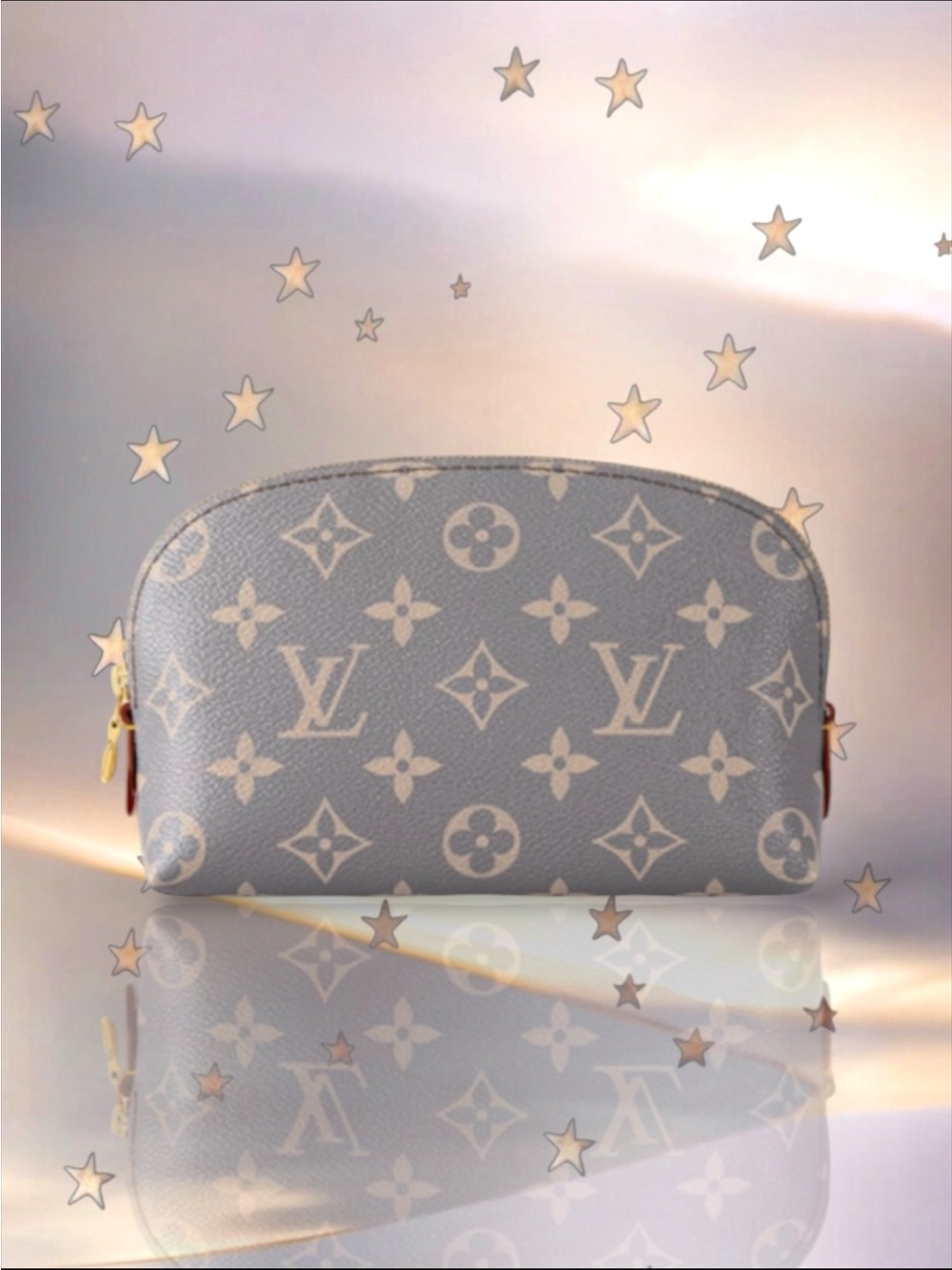 🆕💗LOUIS VUITTON Trianon Gray Coated Canvas Pochette Cosmetic Pouch • GIFTABLE